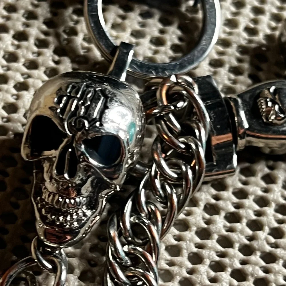 Harley Davidson Biker Wallet Chain Silver Skull Leather Belt Loop 12 Inch Mens